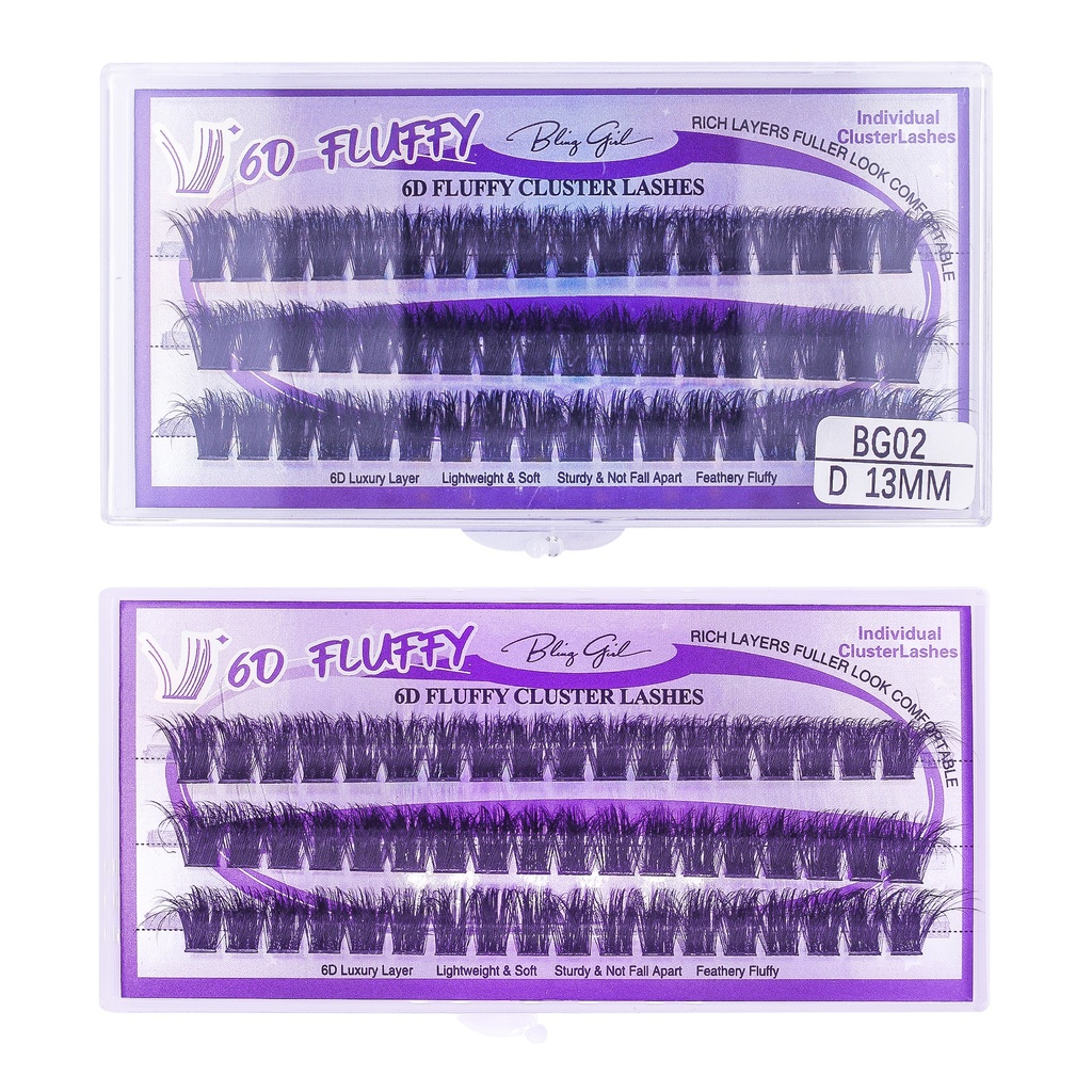 6D Fluffy Cluster Lashes 13mm-D [S2508P05]