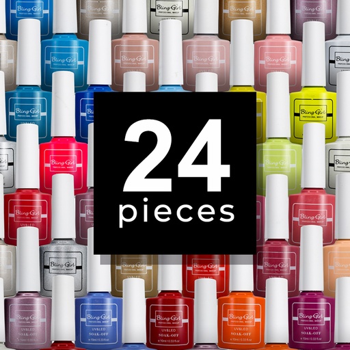 [6342106011585] Colour Last Soak Off Gel Polish UV/LED Set 10ml*24Pieces [1228] - GET 30 FREE